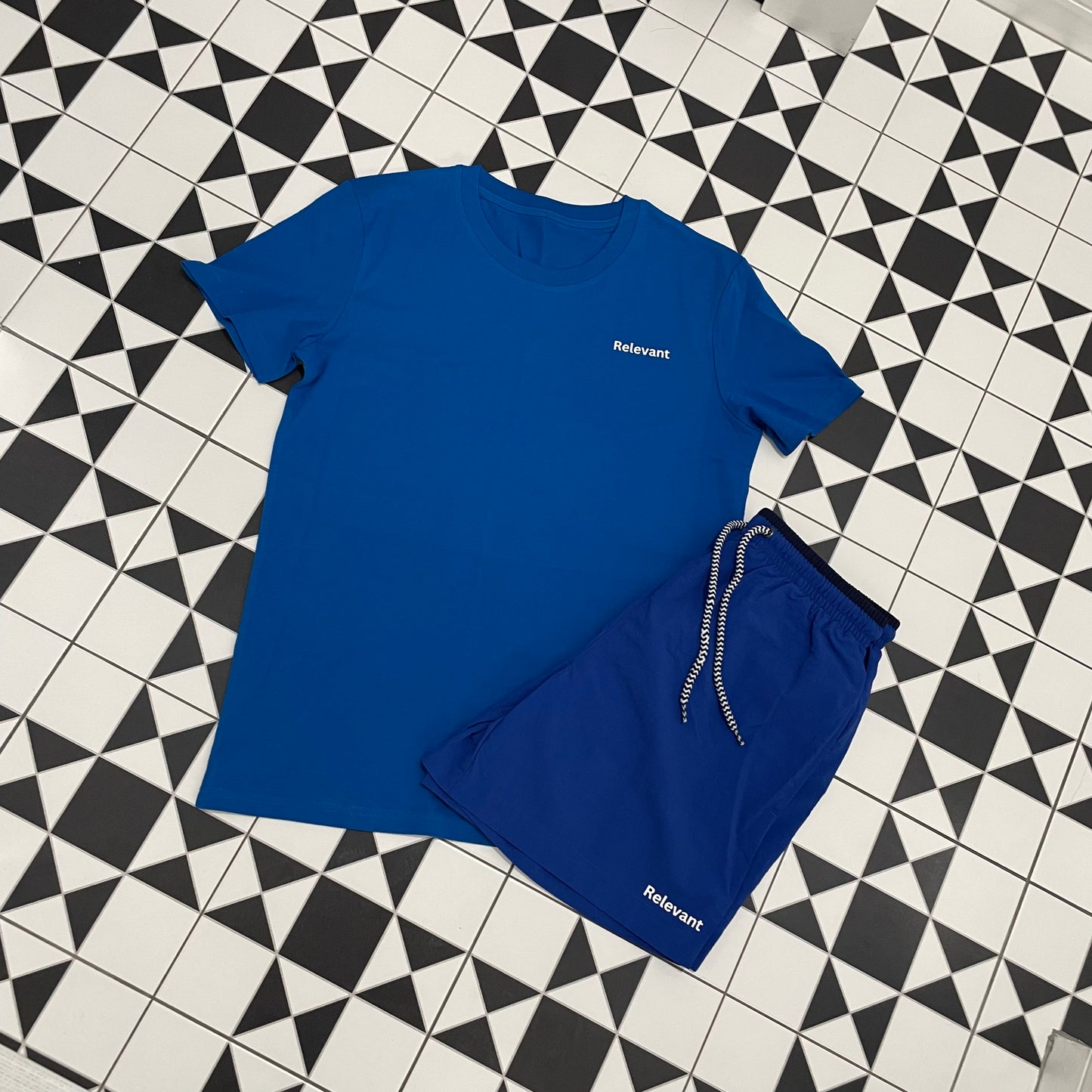 Relevant logo swim shorts blue