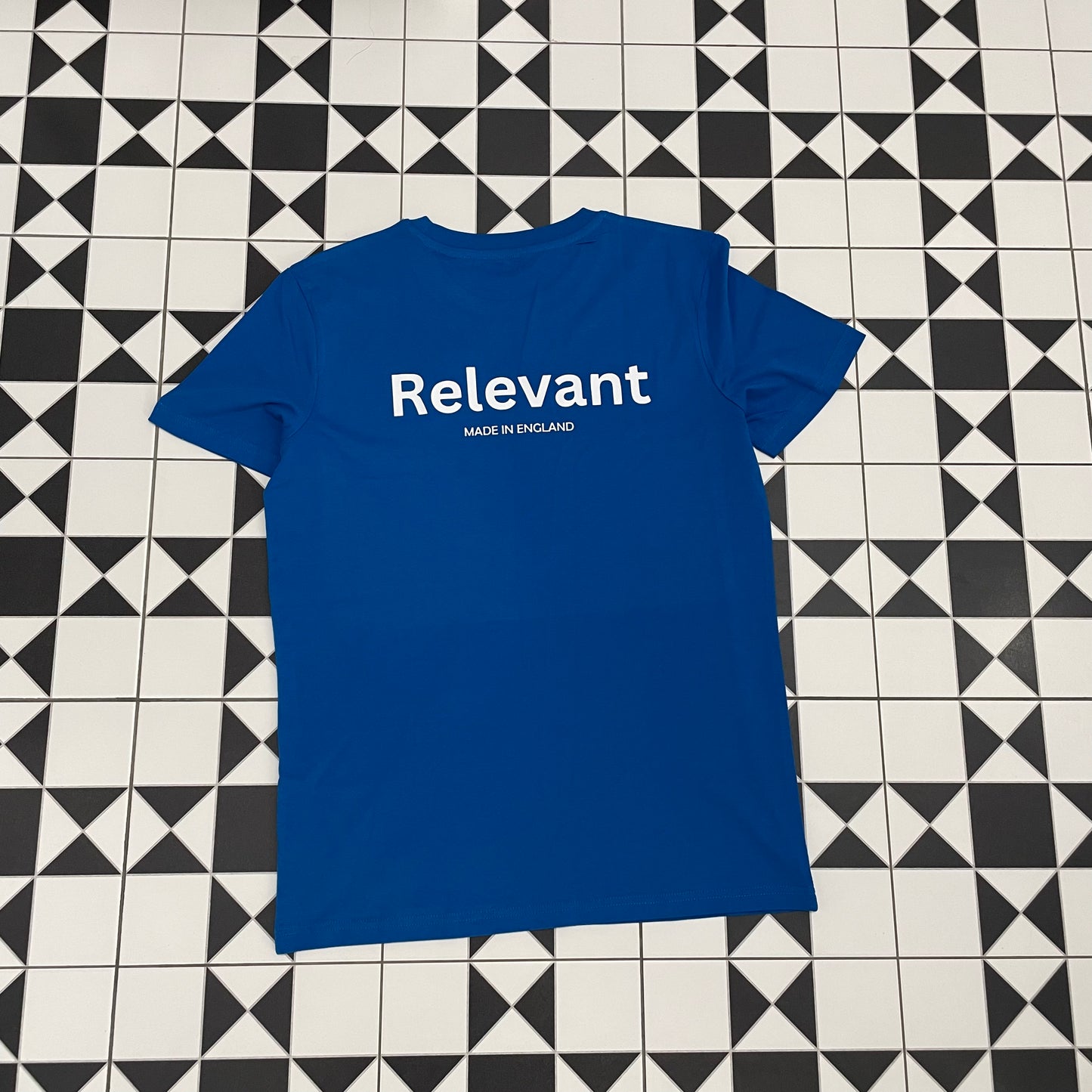 Made In England tee blue white