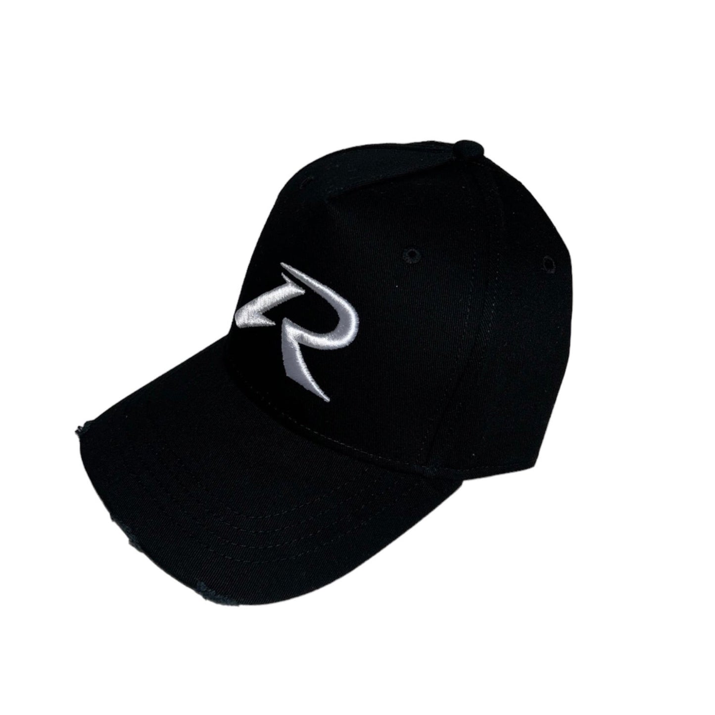 R logo full material cap black white