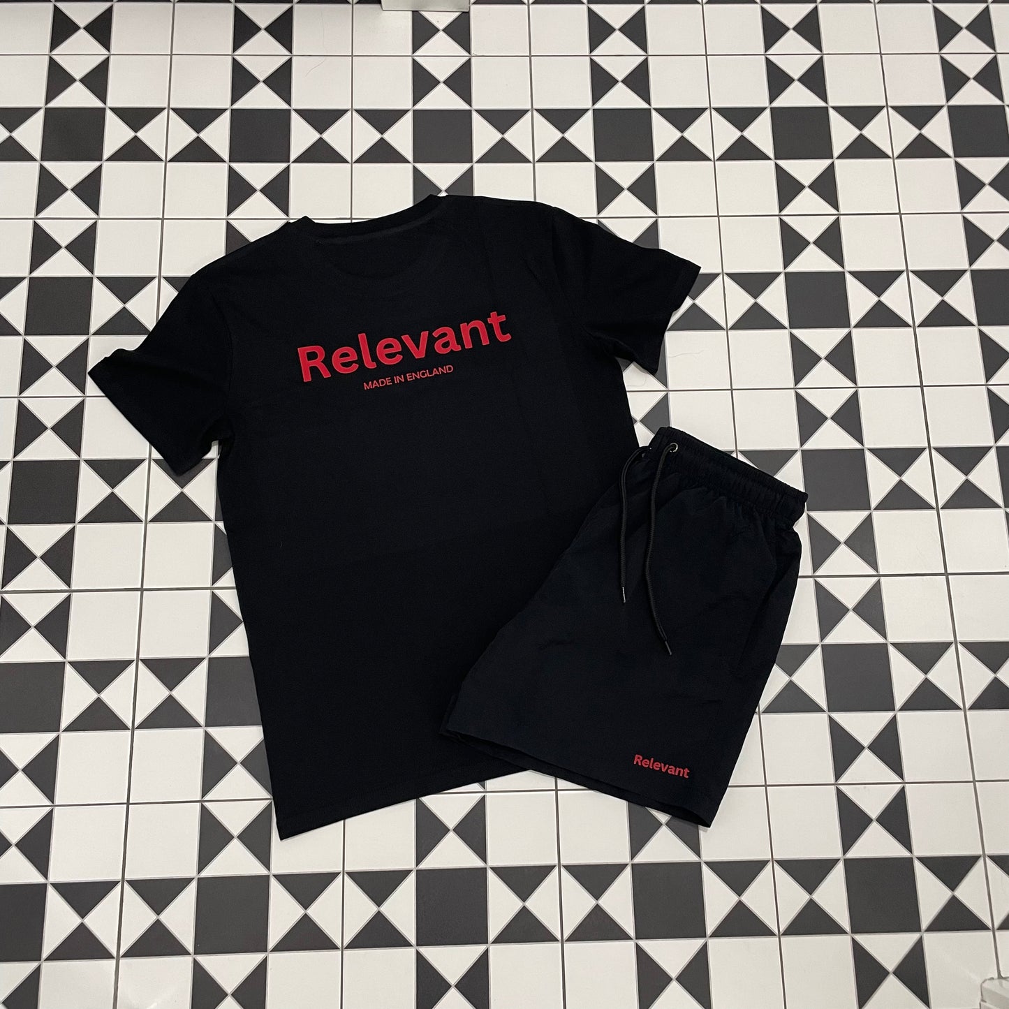 RELEVANT logo swim shorts black