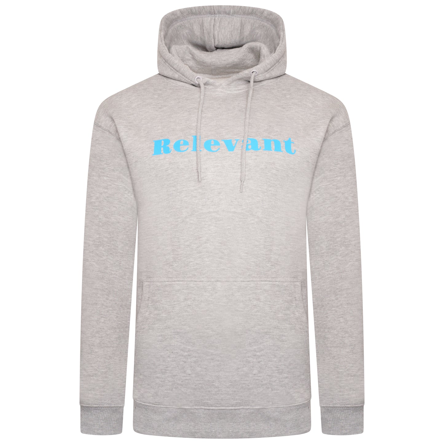 Grey Hoody Blue RELEVANT Logo