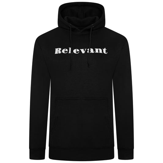 Black Hoody White RELEVANT Logo