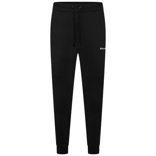 Black joggers White RELEVANT Logo