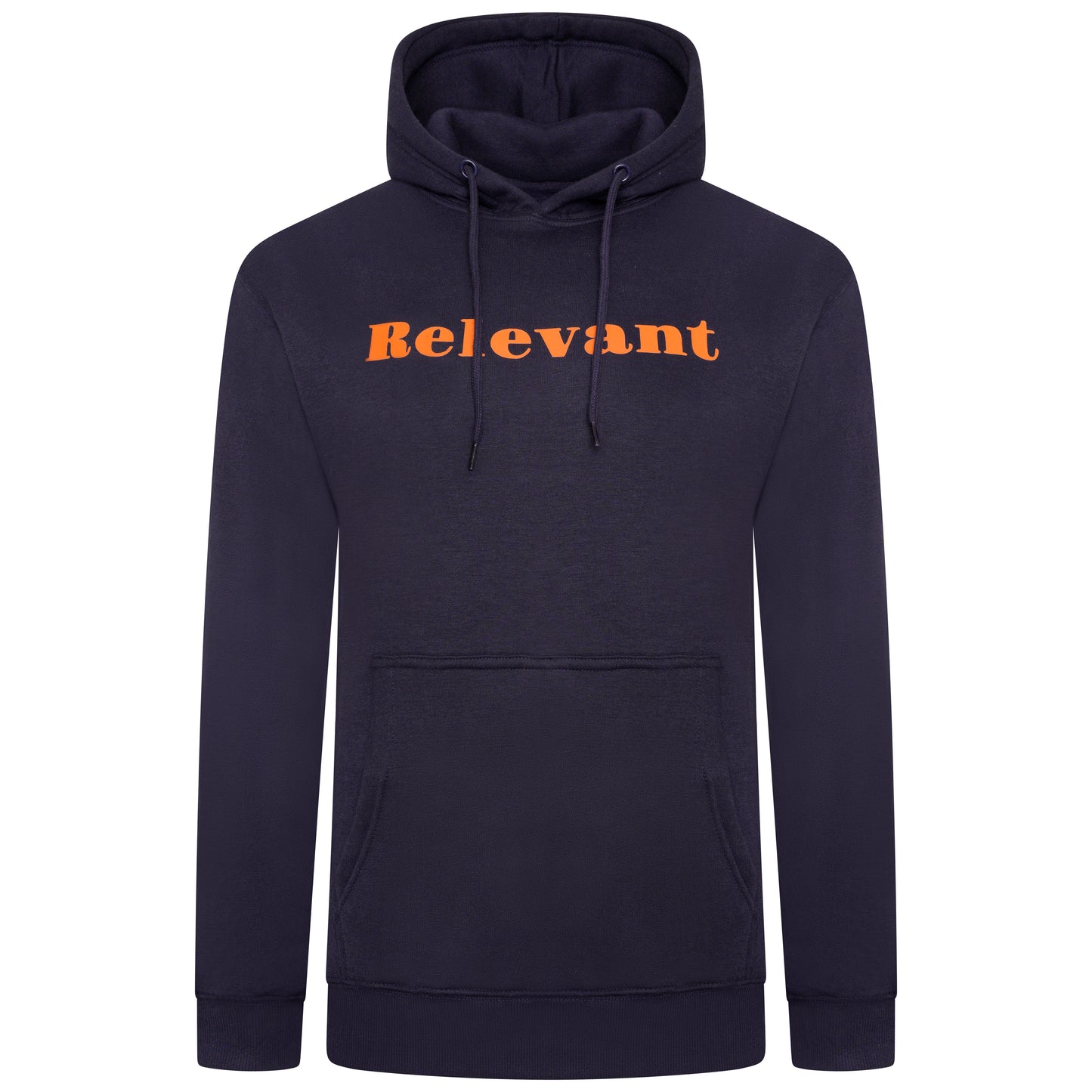 Navy Hoody Orange RELEVANT Logo