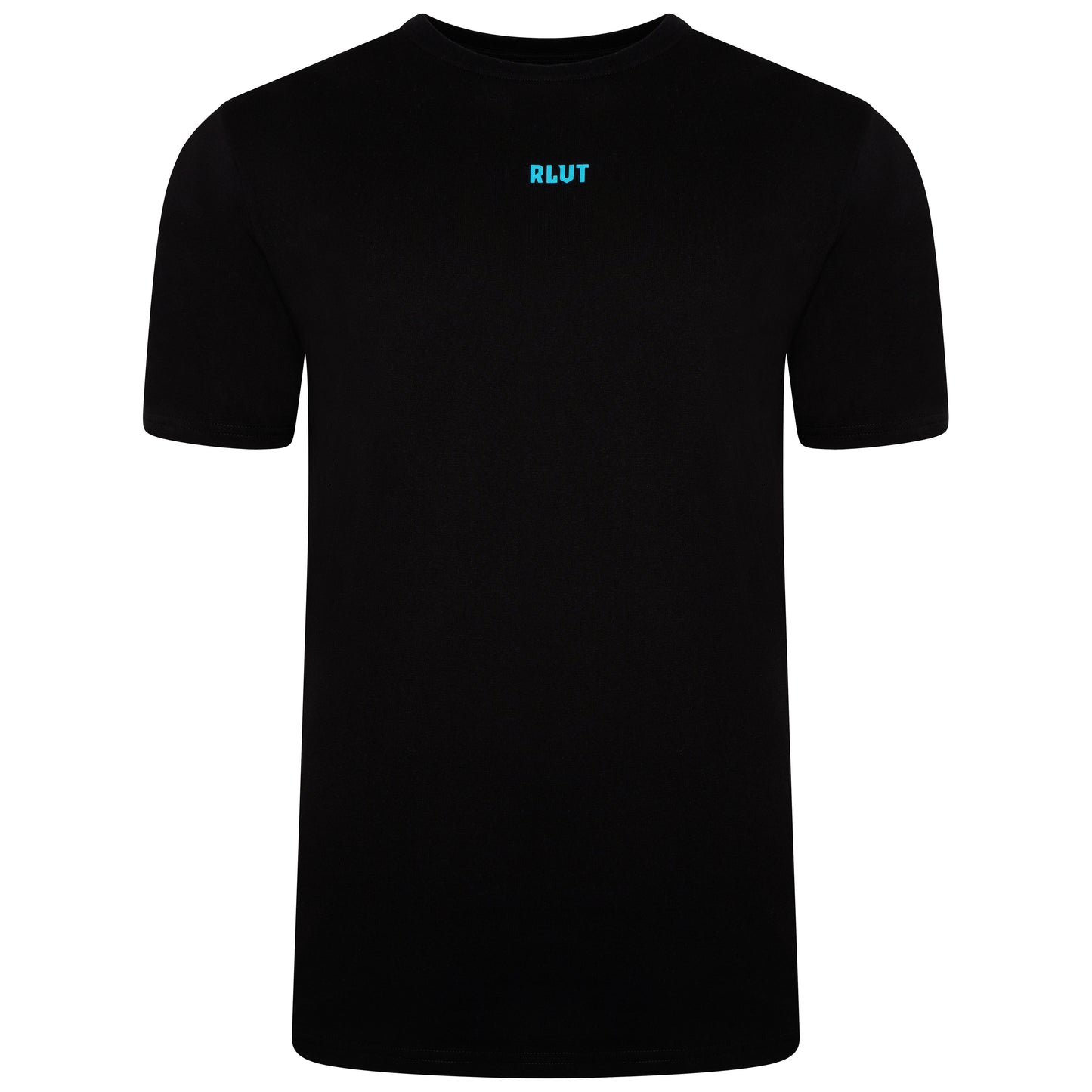 RVLT logo tee black aqua blue