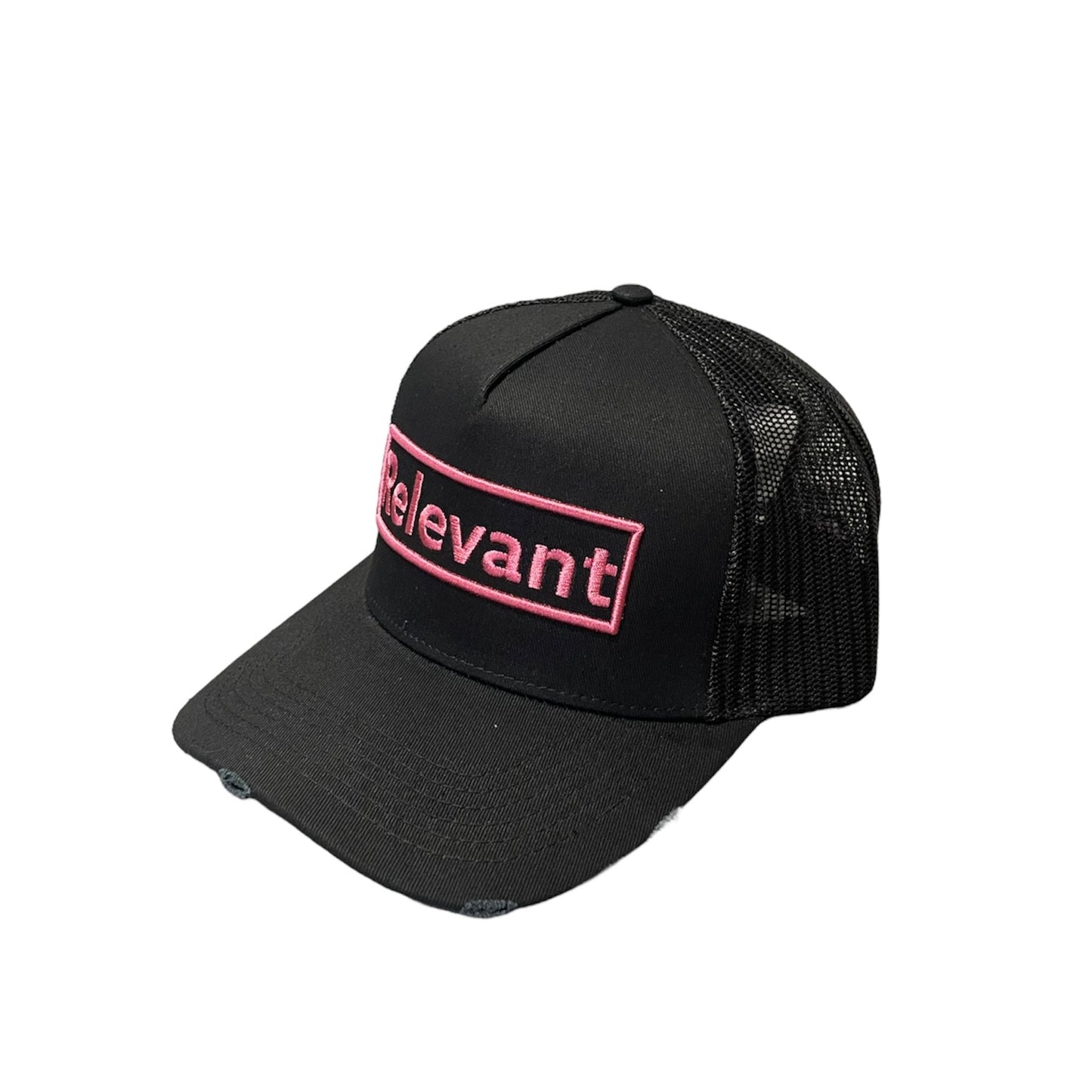 Relevant box logo trucker cap black pink